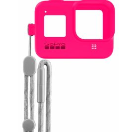 Case De Silicone GoPro Com Cordão Ajustável Para HERO5 /6/7 - Rosa Elétrico - ACSST-011 - Imagem 1