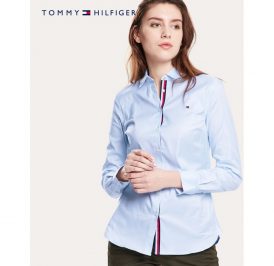 Camisa Tommy Hilfiger Feminina WW0WW26804-C1O-00 34 - Breezy Blue - Imagem 1