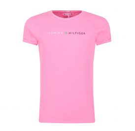Camiseta Tommy Hilfiger Infantil Feminina M/C KG0KG04885-TZ7-00 08 Pink Glo - Imagem 1
