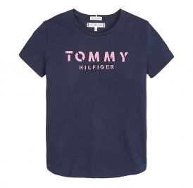 Camiseta Tommy Hilfiger Infantil Feminina M/C KG0KG04888-CBK-03 08 Black Iris - Imagem 1