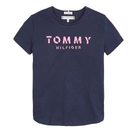 Camiseta Tommy Hilfiger Feminina M/C KG0KG04888-CBK-03 14 Black Iris - Imagem 1