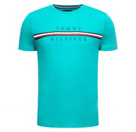 Camiseta Tommy Hilfiger Masculino MW0MW12520-L7P-00 S Aqua Teal - Imagem 1