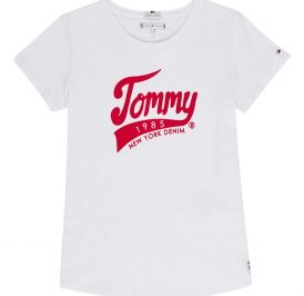 Camiseta Tommy Hilfiger Infantil Feminina M/C KG0KG04960-YAF-01 06 Bright White - Imagem 1