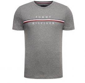 Camiseta Tommy Hilfiger Masculino MW0MW12520-P9W-00 L Silver Fog Htr - Imagem 1