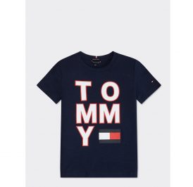 Camiseta Tommy Hilfiger Infantil Masculino M/C KB0KB05428-CBK-03 10 Black Iris - Imagem 1