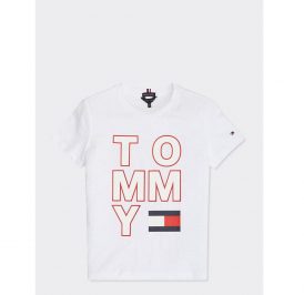 Camiseta Tommy Hilfiger Infantil Masculino M/C KB0KB05428-YAF-01 10 Bright White - Imagem 1
