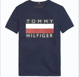 Camiseta Tommy Hilfiger Infantil Masculino M/C KB0KB05547-CBK-03 06 Black Iris - Imagem 1