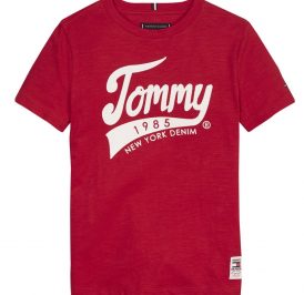 Camiseta Tommy Hilfiger Infantil Masculino M/C KB0KB05497-XA9-00 10 Racing Red - Imagem 1