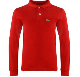 Camiseta Lacoste Polo Infantil Masculino PJ8915-5SX 10A  Vermelho - Imagem 1