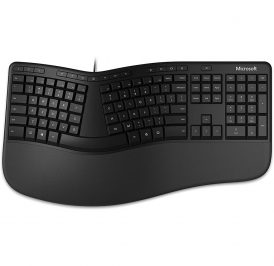 Teclado Microsoft Ergonômico USB Inglês Preto - LXM-00001 - Imagem 1