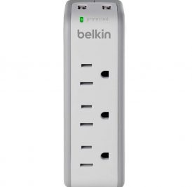 Carregador de Parede Belkin USB SurgePlus 10W Dual-USB+3 Tomadas Proteção Surto 110V Branco - BST300BG - Imagem 1