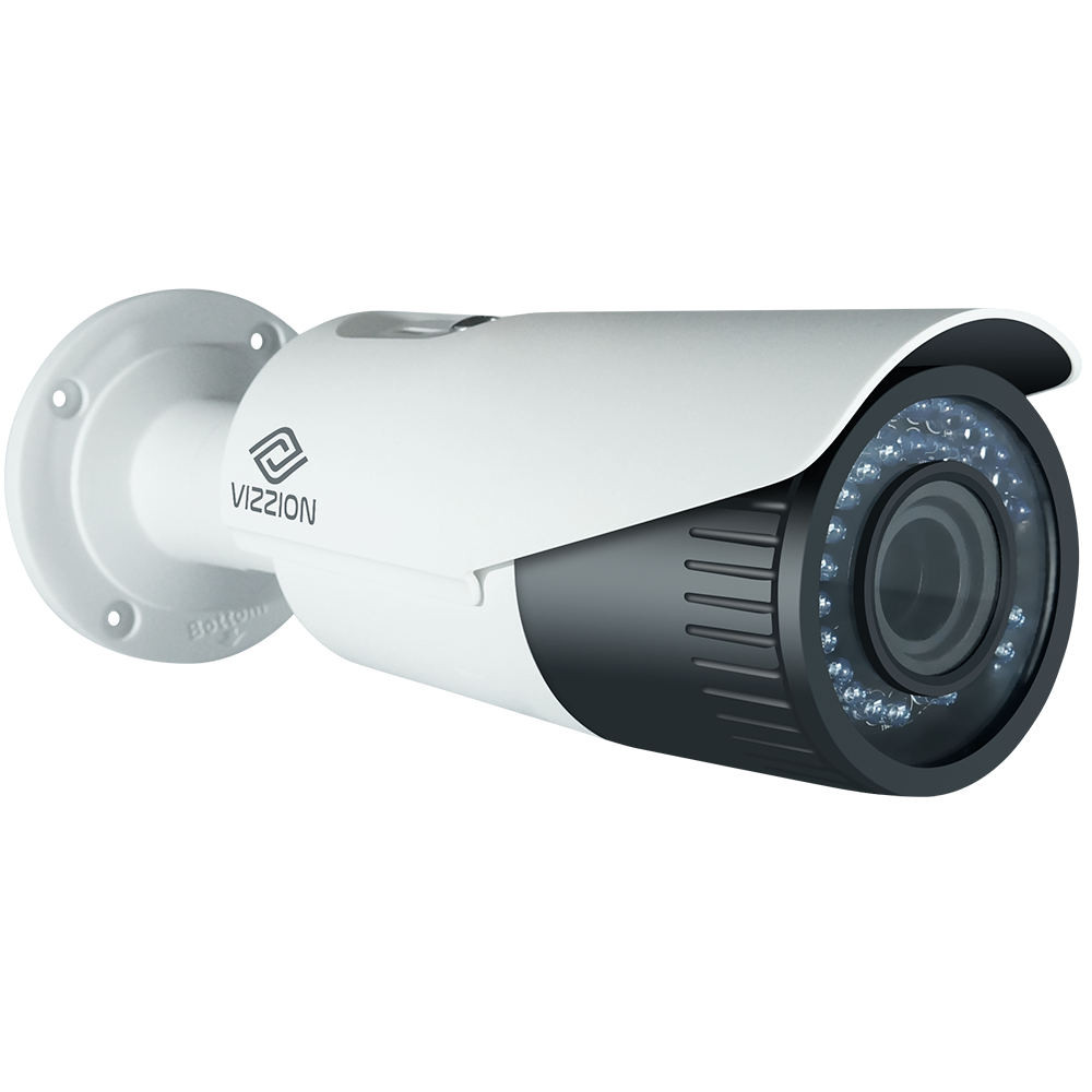 Câmera De Vigilância Vizzion VZ-IPBD-VF IP FHD Bullet Lente 2.8 A 12 MM 2MP  - Branco - Roma Shopping - Seu Destino para Compras no Paraguai