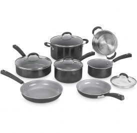 Jogo de Panelas Cuisinart 54C-11BK Antiaderente Ceramicaxt Preto - 11 Peças - Imagem 1