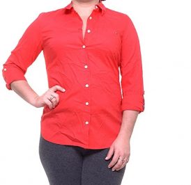 Camisa Tommy Hilfiger Feminina 1A67662955-645 XL - Vermelho - Imagem 1