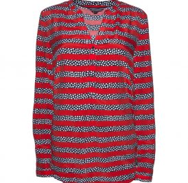 Camisa Tommy Hilfiger Feminina WW0WW19322-395 06 - Vermelho Multi - Imagem 1