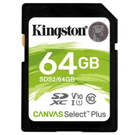 Cartão de Memória Kingston Canvas Select Plus SDXC 64GB 100MB/s Classe 10 - SDS2/64GB - Imagem 1