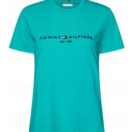 Camiseta Tommy Hilfiger Feminina WW0WW26868-L7P-00 M Aqua Teal - Imagem 1