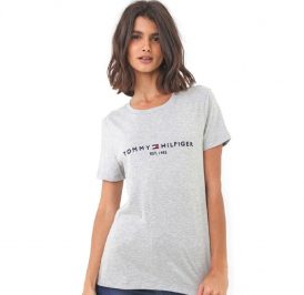 Camiseta Tommy Hilfiger Feminina WW0WW26868-PYT-00 S Light Grey Heathe - Imagem 1
