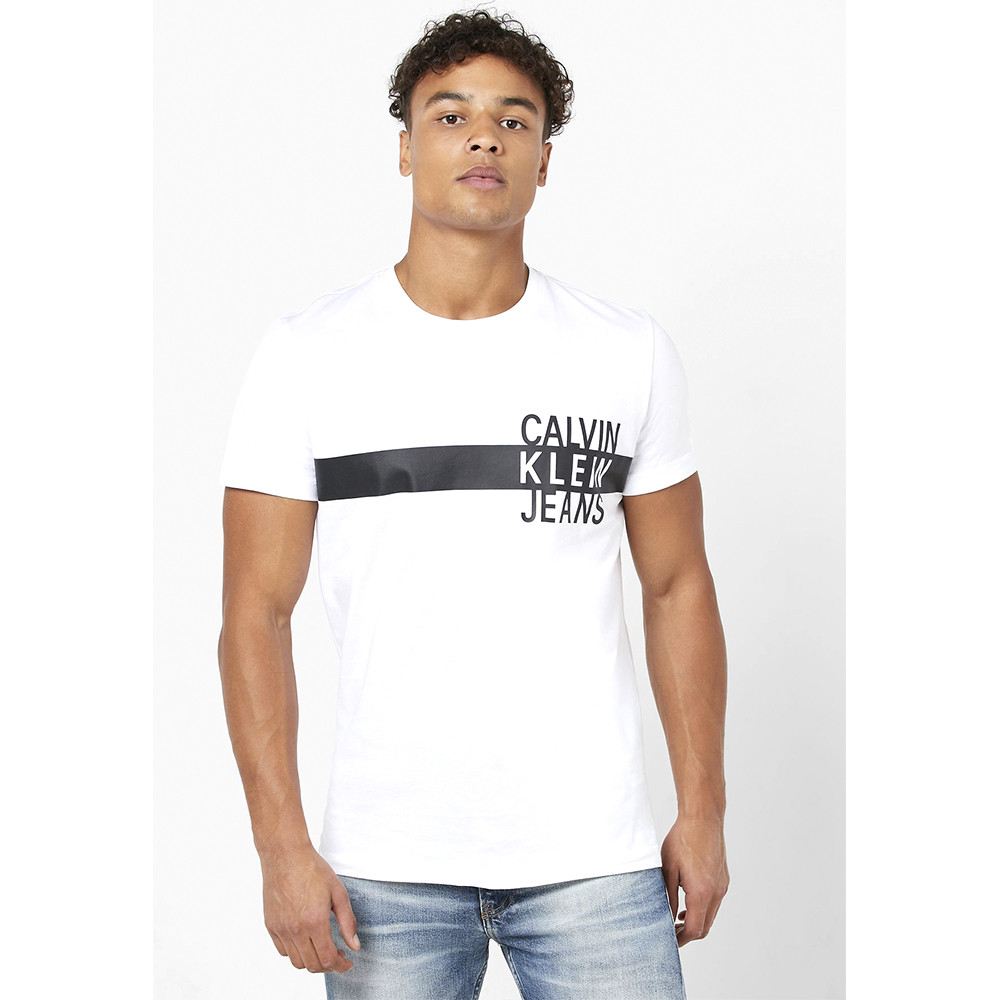 Camiseta Calvin Klein Masculino J30J314539-YAF-01 M - Bright Branco