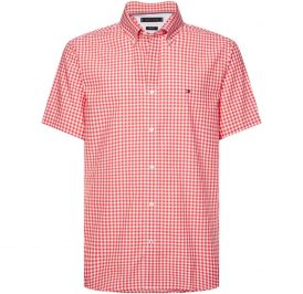 Camisa Tommy Hilfiger Masculino MW0MW12678-0QK-00 L Vintage Red / White - Imagem 1