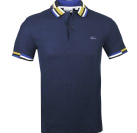 LACOSTE POLO M PH7131-F9F-03 AZUL C/CUELLO AMARELO - PH7131-F9F-03 - Imagem 1