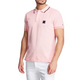 Camiseta Tommy Hilfiger Polo Masculino MW0MW12561-TH8-00 L Pink Grapefruit - Imagem 1
