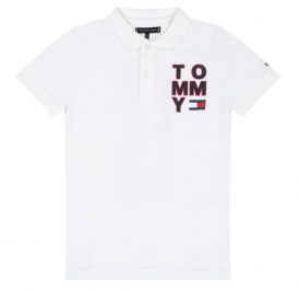 Camiseta Tommy Hilfiger Polo Infantil Masculino M/C KB0KB05430-YAF-01 10 Bright White - Imagem 1