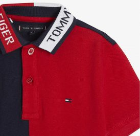 Camiseta Tommy Hilfiger Polo Infantil Masculino M/C KB0KB05432-XA9-00 10 Racing Red/Blac - Imagem 1