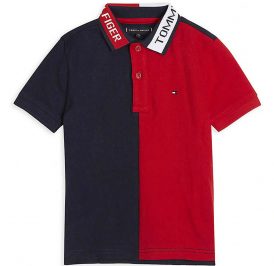 Camiseta Tommy Hilfiger Polo Infantil Masculino M/C KB0KB05432-XA9-00 12 Racing Red/Blac - Imagem 1