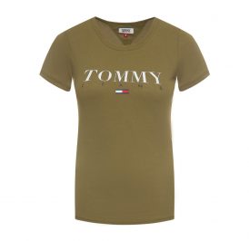 Camiseta Tommy Hilfiger Feminina M/C DW0DW07524-MRV-0 M Martini Olive - Imagem 1