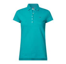 Camiseta Tommy Hilfiger Polo Feminina WW0WW27947-L7P-00 L Aqua Teal - Imagem 1