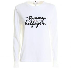 Camiseta Tommy Hilfiger Feminina WW0WW26682-YBR-00 XL White - Imagem 1