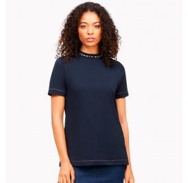Camiseta Tommy Hilfiger Feminina WW0WW26741-DW5-00 M Desert Sky - Imagem 1