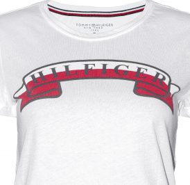 Camiseta Tommy Hilfiger Feminina WW0WW19540-100 M Branco - Imagem 1
