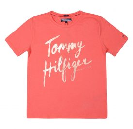 Camiseta Tommy Hilfiger Infantil Feminina KG0KG03441-608 08 Vermelho - Imagem 1