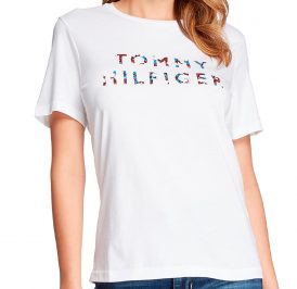 Camiseta Tommy Hilfiger Feminina WW0WW26778-YBR-00 XL White - Imagem 1