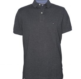 Camiseta Tommy Hilfiger Polo Masculino MW0MW03549-093 M Cinza Escuro - Imagem 1