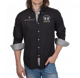 Camisa La Martina Masculino EQ.KMCM60-03 M - Maserati Preto - Imagem 1