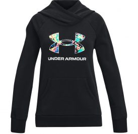 UNDER ARMOUR HOODIE FEM RIVAL LOGO BLACK 1366399-001 YMD - Imagem 1
