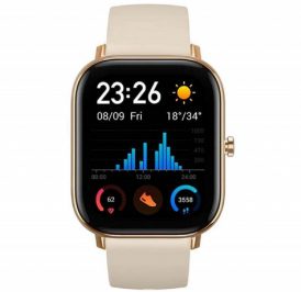 Smartwatch Amazfit GTS A1914 Bluetooth e GPS - Desert Gold W1914US2Q - Imagem 1