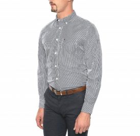 Camisa Tommy Hilfiger Masculino 08578A5866-031 M Cinza Branco - Imagem 1