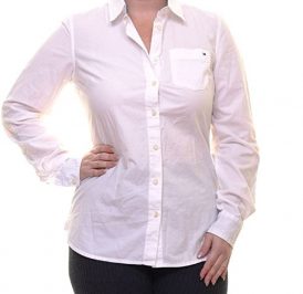 Camisa Tommy Hilfiger Feminina 1A67662955-100 MD - Branco - Imagem 1