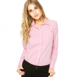 Camisa Tommy Hilfiger Feminina 1A67662955-685 SM - Rosa Bebe - Imagem 1