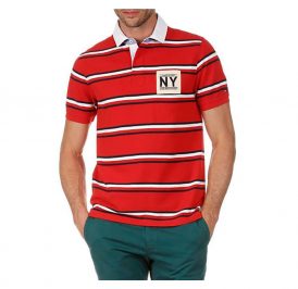 Camiseta Tommy Hilfiger Polo Masculino MW0MW00422-904 XXL Vermelho Branco - Imagem 1