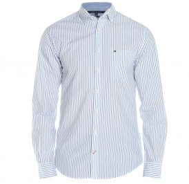 Camisa Tommy Hilfiger Masculino MW0MW01065-904 L Azul Branco - Imagem 1