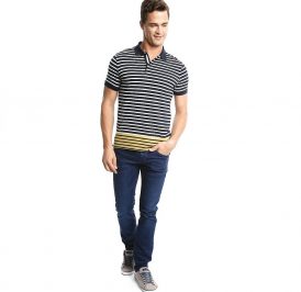 Camiseta Tommy Hilfiger Polo Masculino MW0MW01259-903 XXL Branco / Preto - Imagem 1