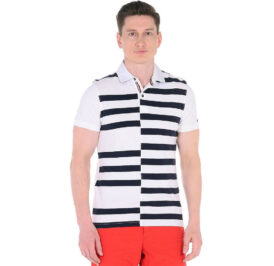 Camiseta Tommy Hilfiger Polo Masculino MW0MW01261-902 M Branco / Preto - Imagem 2