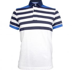 Camiseta Tommy Hilfiger Polo Masculino MW0MW02423-902 S Azul / Branco - Imagem 1