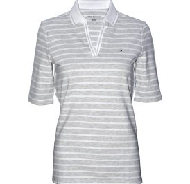 Camiseta Tommy Hilfiger Polo Feminina RM87679912 034 XXL Branco Cinza - Imagem 1