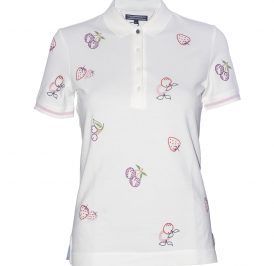 Camiseta Tommy Hilfiger Polo Feminina WW0WW17400-118 S Creme - Imagem 1